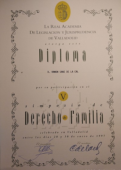 Simposium derecho de familia. Real Academia Legislación y Jurisprudencia de Valladolid.