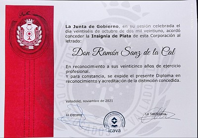 Reconocimiento de los 25 años de ejercicio profesional