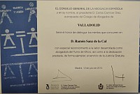 Distinción de meritos del Consejo General de la Abogacia Española.